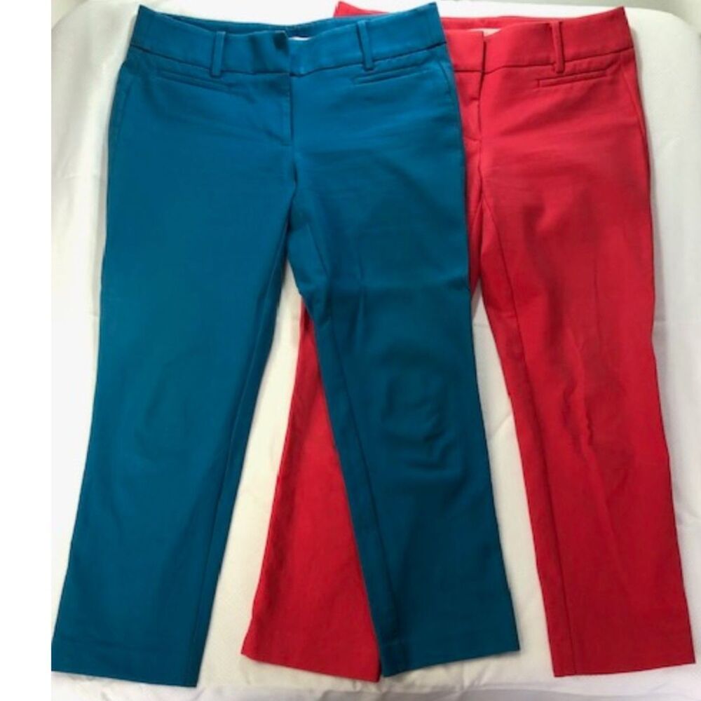 Retro Colored Teal & Dark Coral Loft Marisa Pant Bundle